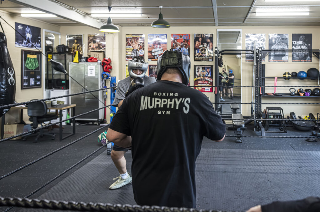 Two boxers in the ring at Surrey Hills