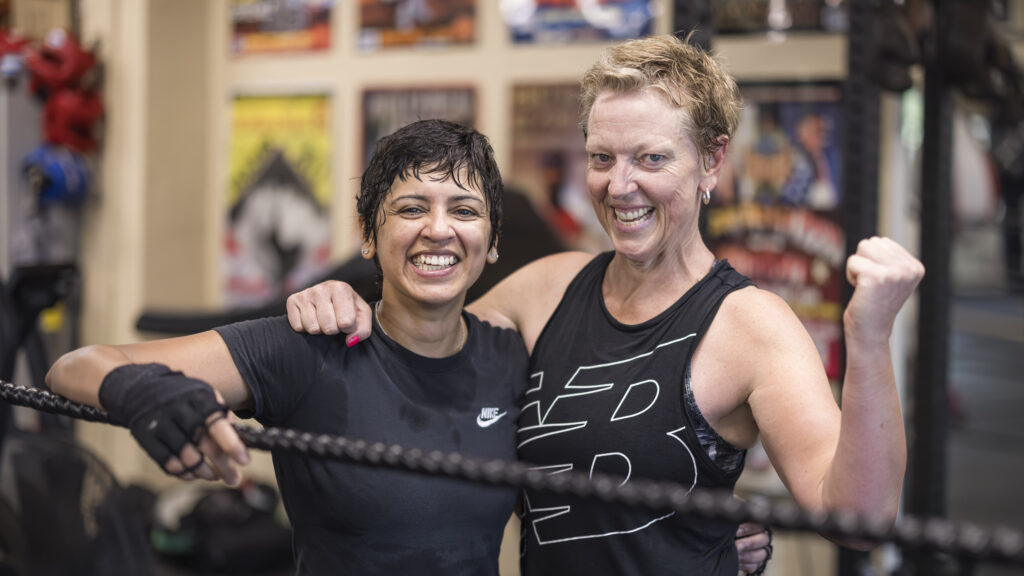 Smiling members after the class