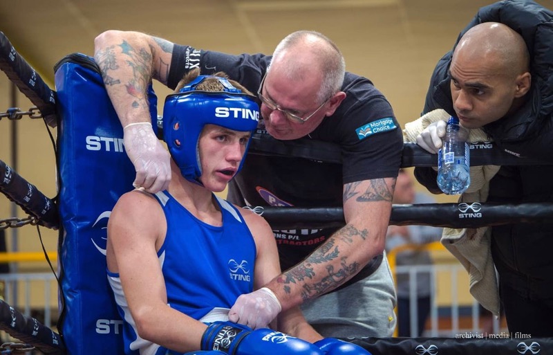 Gerry in a boxer's corner.