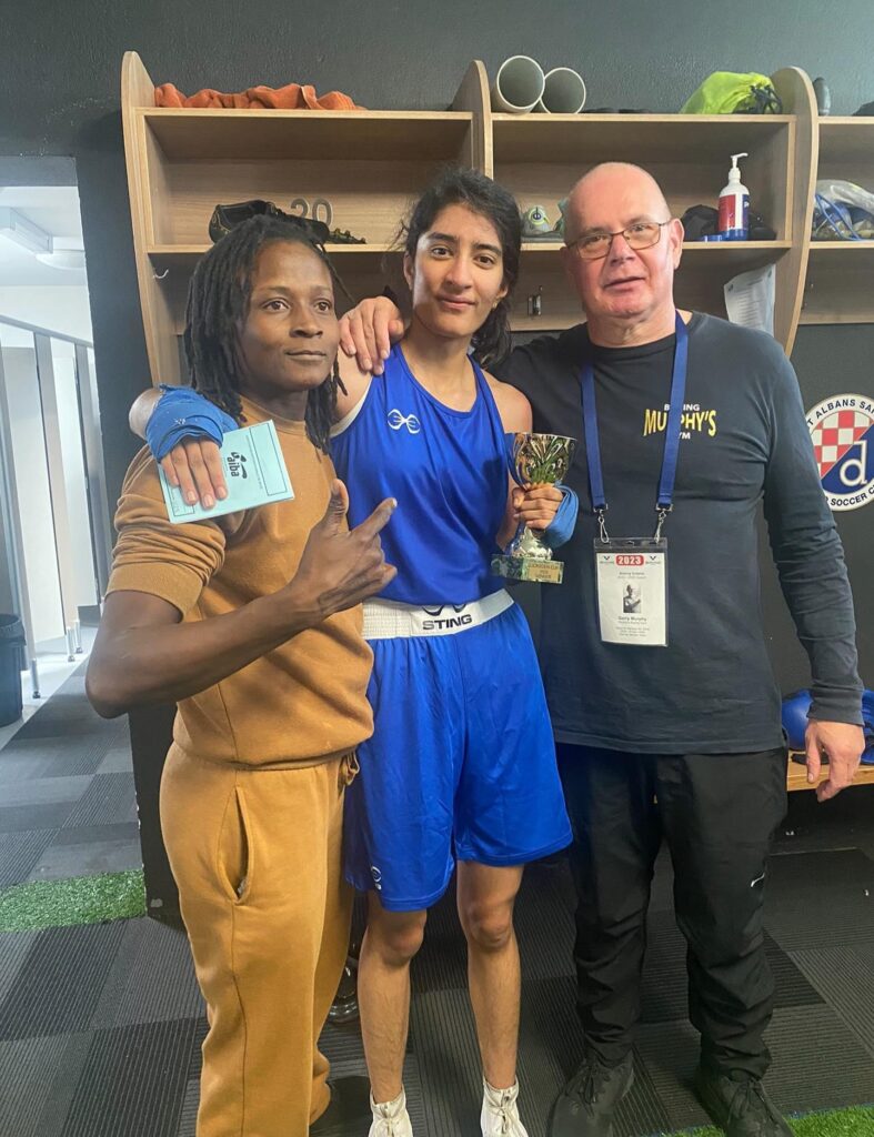 Gerry and two boxers